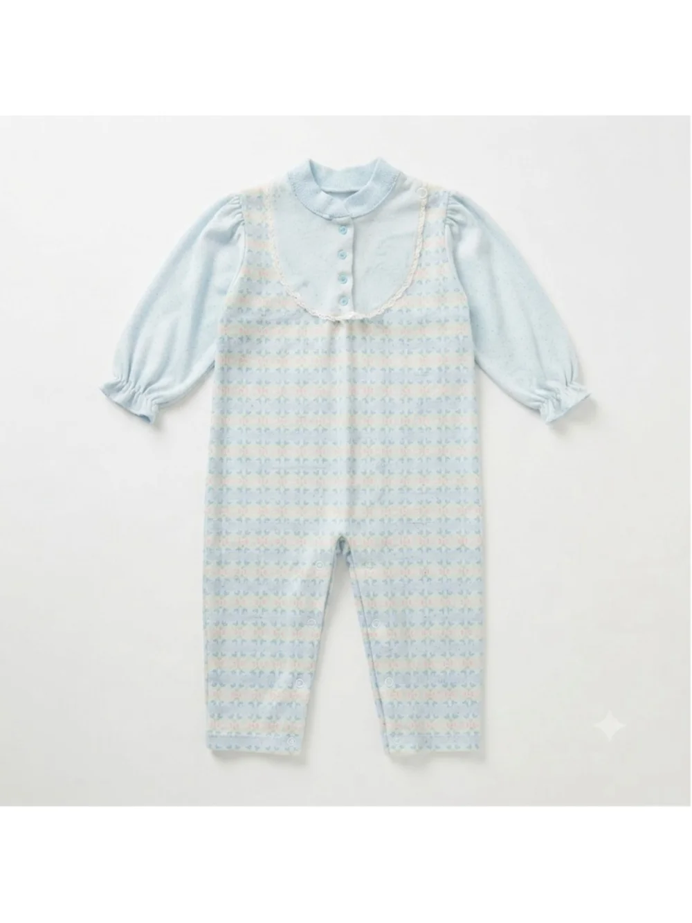 Vintage 70s 80s Health-tex Pointelle Thermal Sleeper One-Piece Sz 18M Made n USA